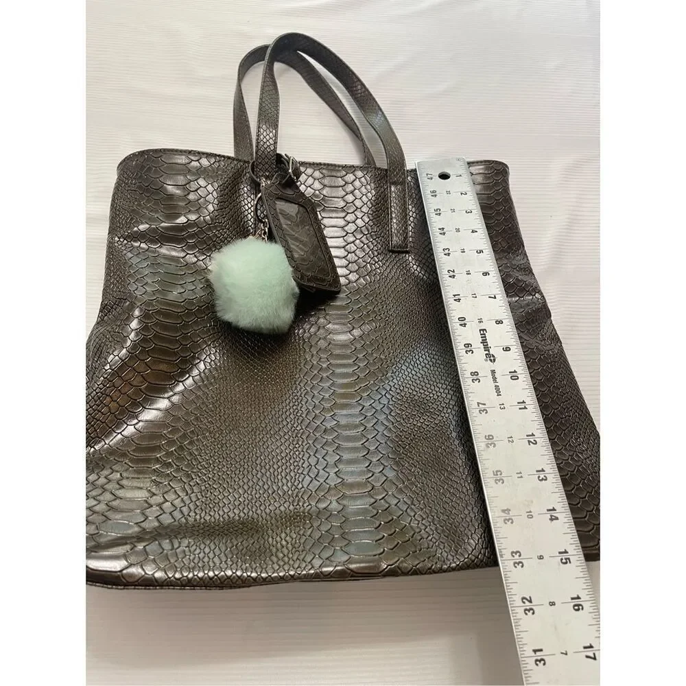 Carine Roitfeld x Uniqlo Brown Faux Snakeskin Tote